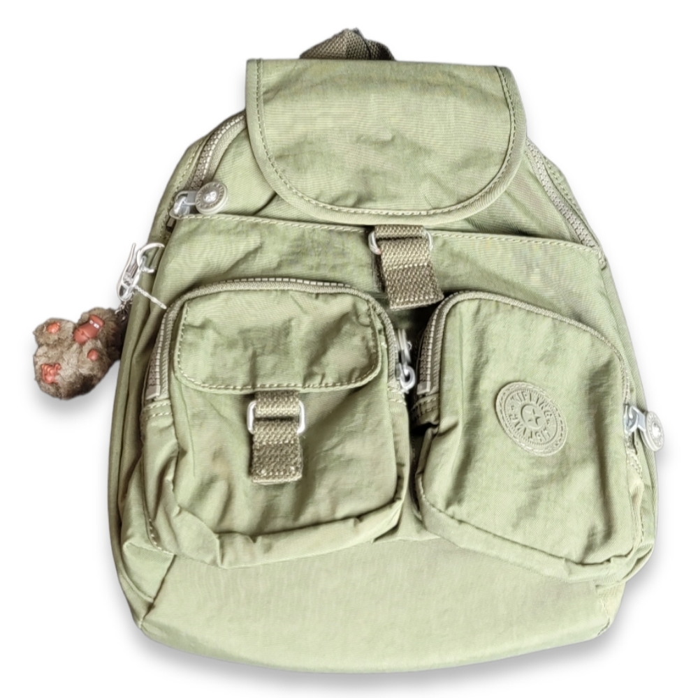 Kipling BP3901 Lovebug Travel Small Backpack  in color Jaded Green Tonal